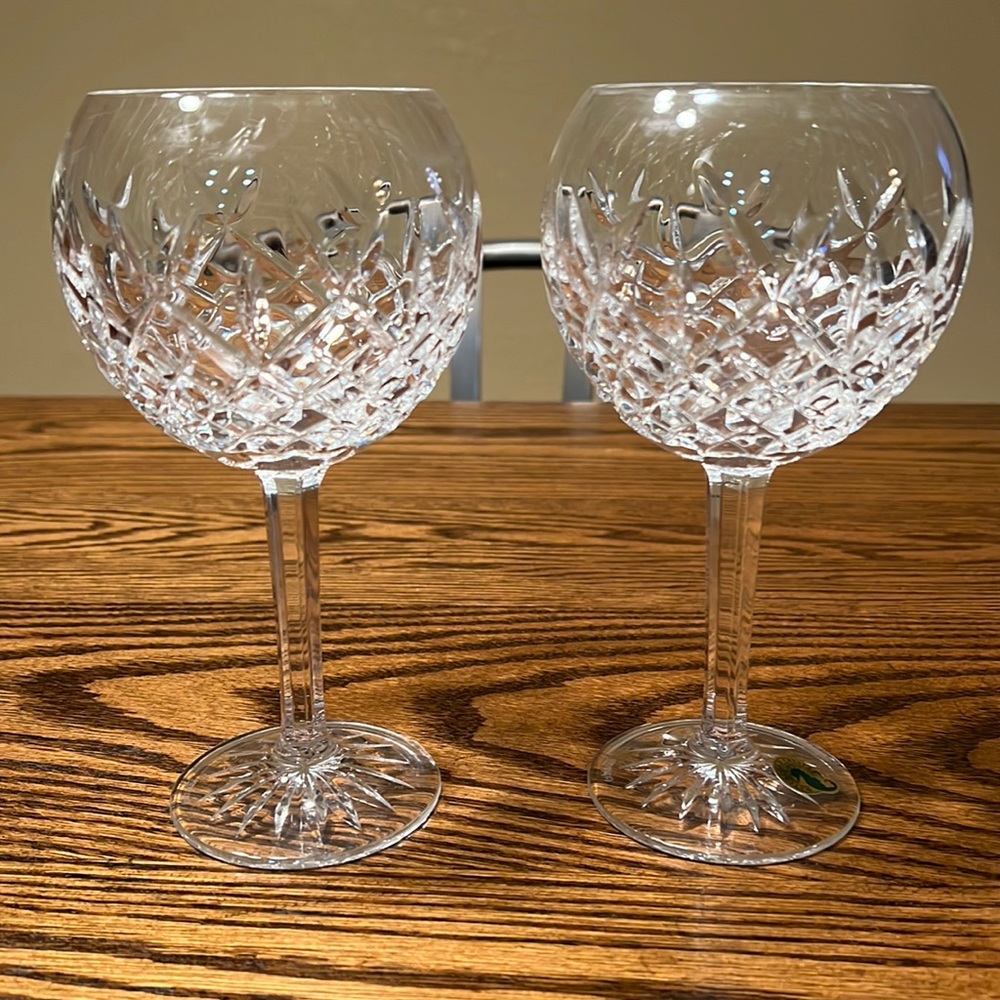 Set of 2 Waterford crystal goblets. pristine condition.